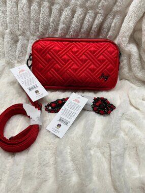 Brand New Lug Coupe XL Convertible Crossbody Bag Poppy Red w/Chain Strap